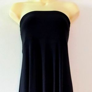 Vintage Black L Midi Dress Maxi Skirt Stretch Sexy